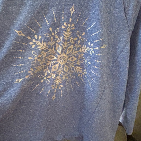 Holiday Time Blue Sweatshirt with grey Snowflake Design - Picture 2 of 4